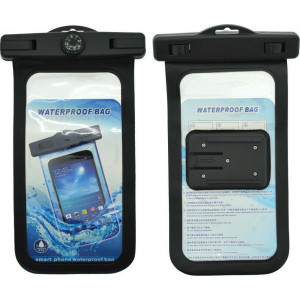 Θήκη Αδιάβροχη και Bluetooth Selfie Stick Ancus για Κινητά από 4-7 με Πυξίδα και Παρελκόμενα Μαύρη 5210029072758